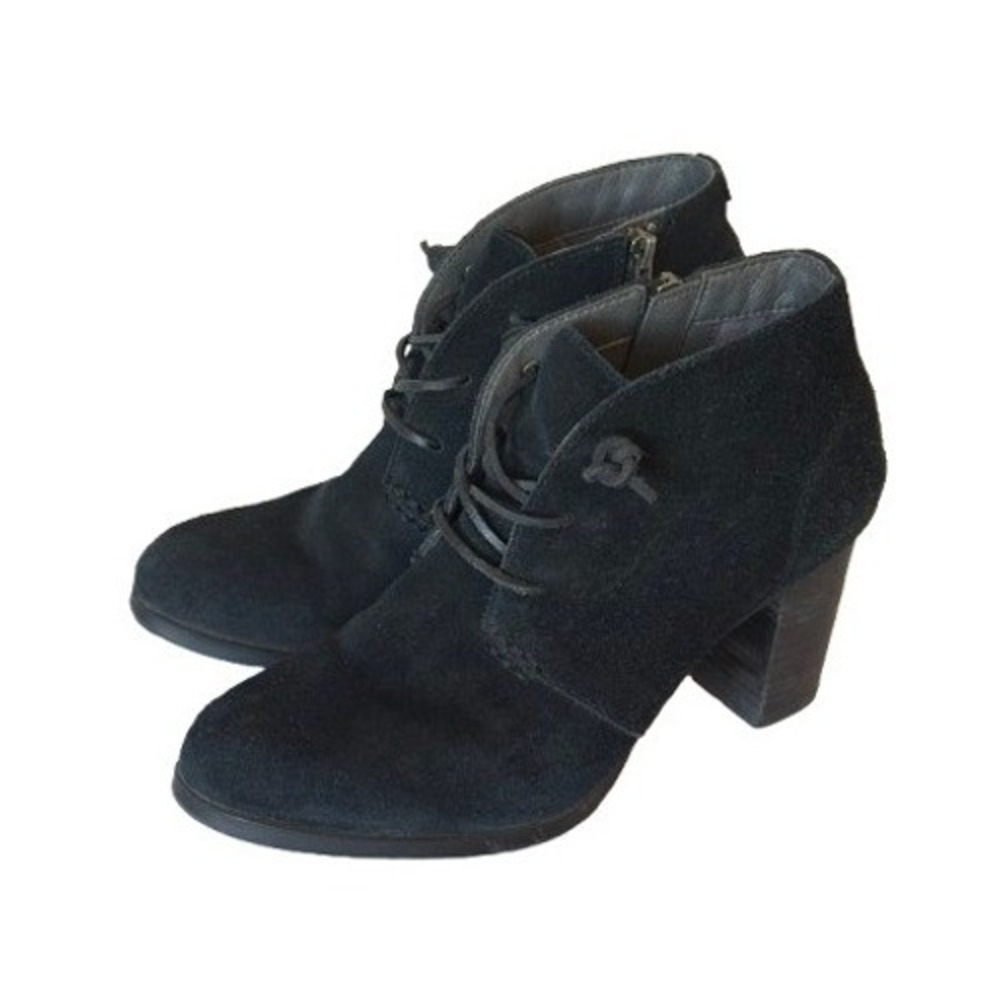 Sperry Black Suede Heeled Ankle Boots Women 8.5M Fairygoth Practical Magic